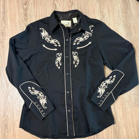 Roper Women’s Western Snap Shirt Horse Embroidery Cowboy - Picture 2 of 11